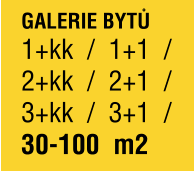 GALERIE BYTŮ 1+kk  /  1+1  /   2+kk  /  2+1  /   3+kk  /  3+1  /   30-100  m2